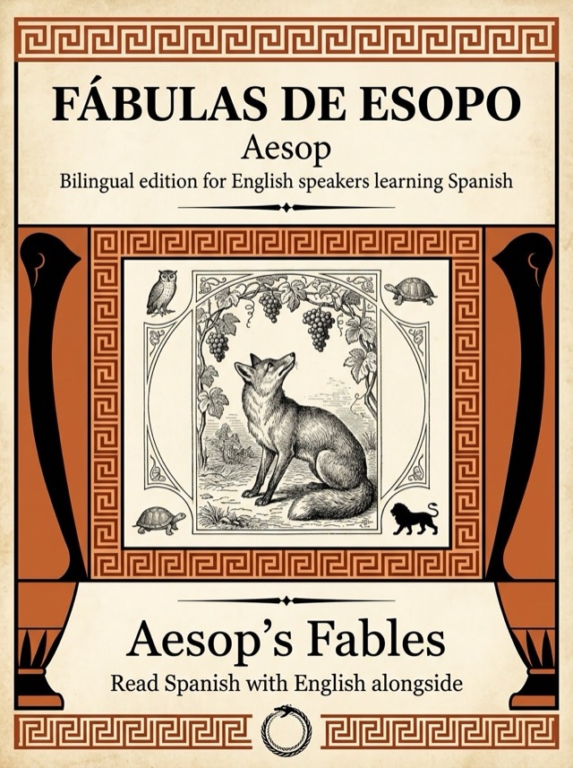 Cover of Aesop's Fables, Learn Spanish · English alongside