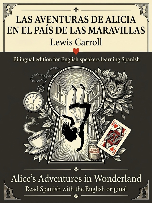 Cover of Alice's Adventures in Wonderland, Learn Spanish · English alongside