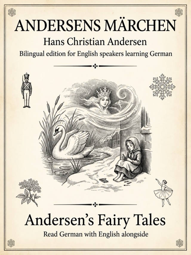 Covers of Andersen's Fairy Tales: Learn German · English alongside; Learn French · English alongside; Learn Spanish · English alongside