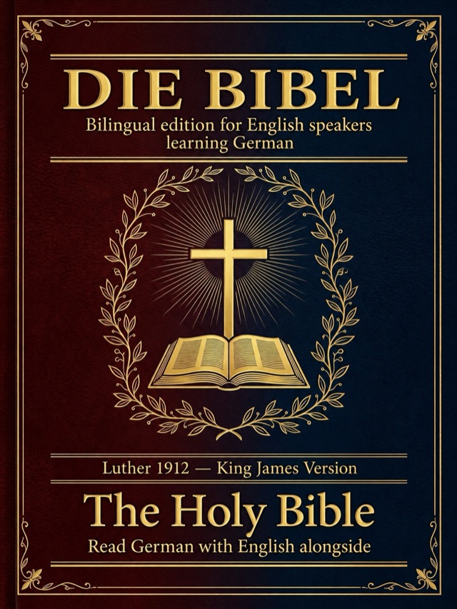 Covers of The Holy Bible: Learn German · English alongside; Learn French · English alongside; Learn Spanish · English alongside