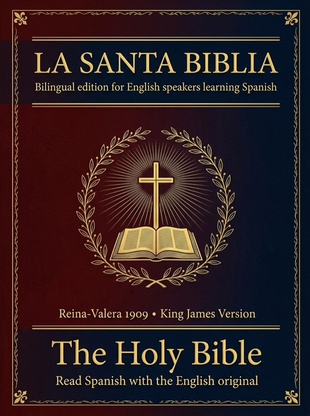 Cover of The Holy Bible, Learn Spanish · English alongside