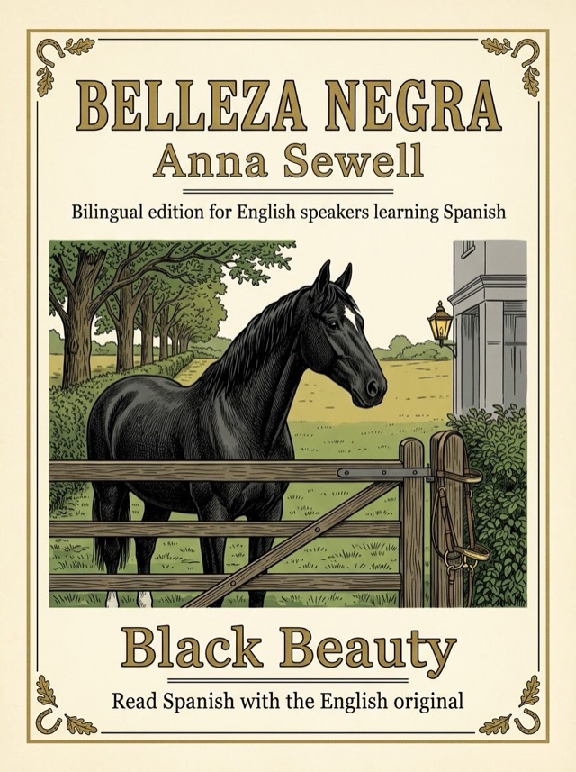 Cover of Black Beauty, Learn Spanish · English alongside