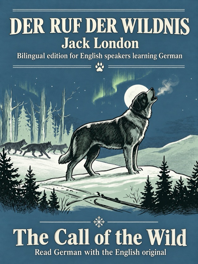 Covers of The Call of the Wild: Learn German · English alongside; Learn French · English alongside; Learn Spanish · English alongside