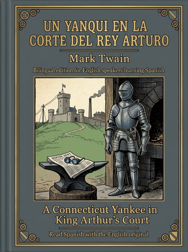 Cover of A Connecticut Yankee in King Arthur's Court, Learn Spanish · English alongside