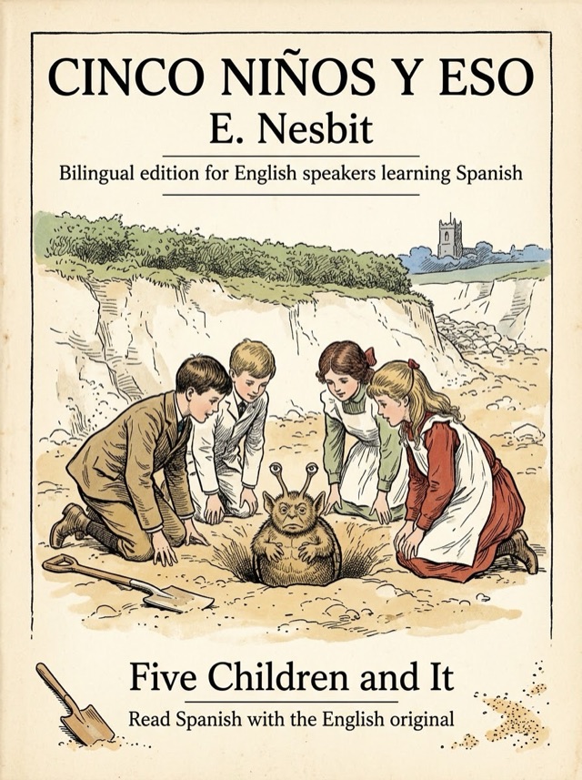 Cover of Five Children and It, Learn Spanish · English alongside
