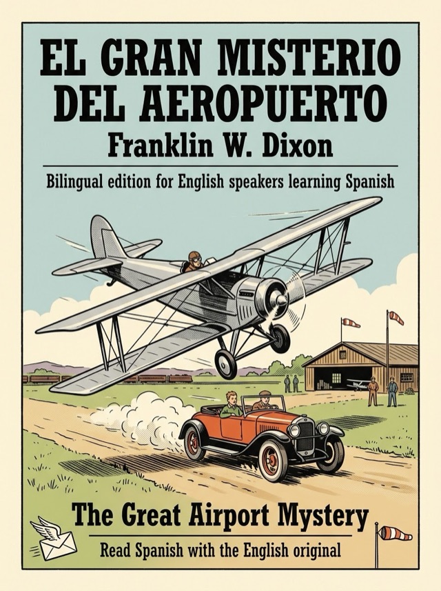 Cover of The Great Airport Mystery, Learn Spanish · English alongside