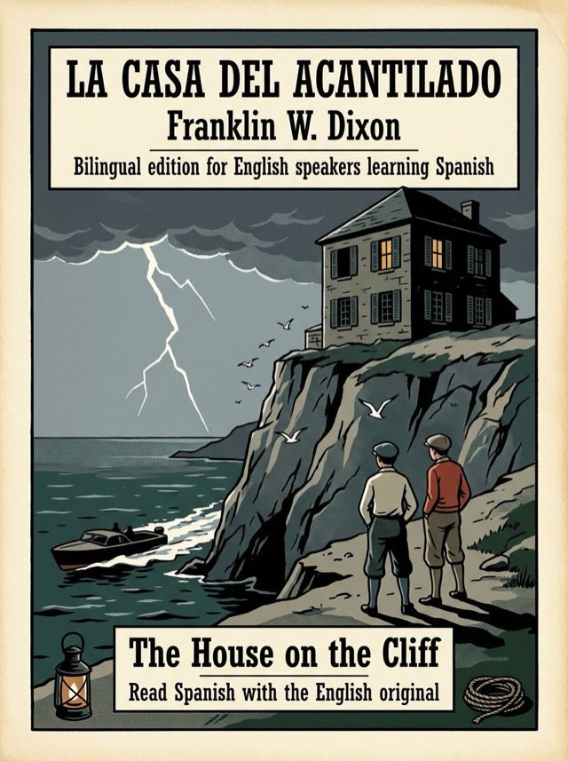 Cover of The House on the Cliff, Learn Spanish · English alongside
