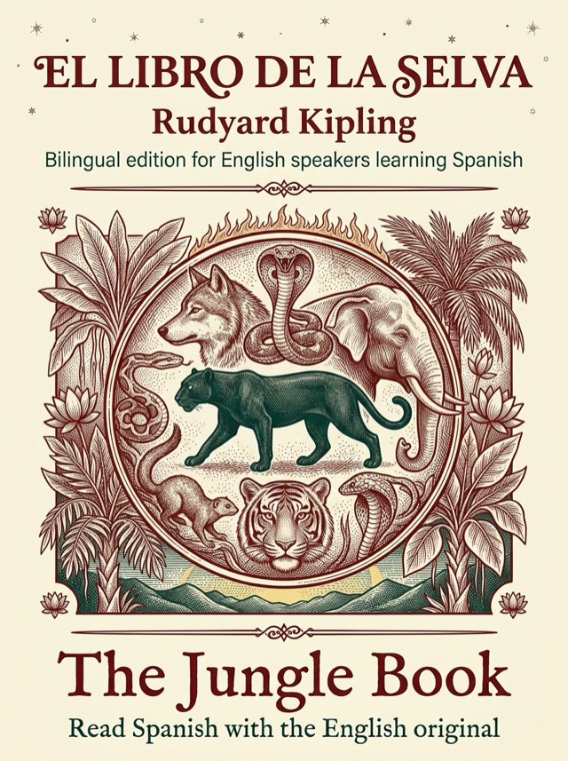 Cover of The Jungle Book, Learn Spanish · English alongside