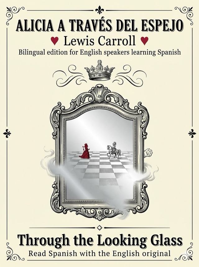 Cover of Through the Looking-Glass, Learn Spanish · English alongside