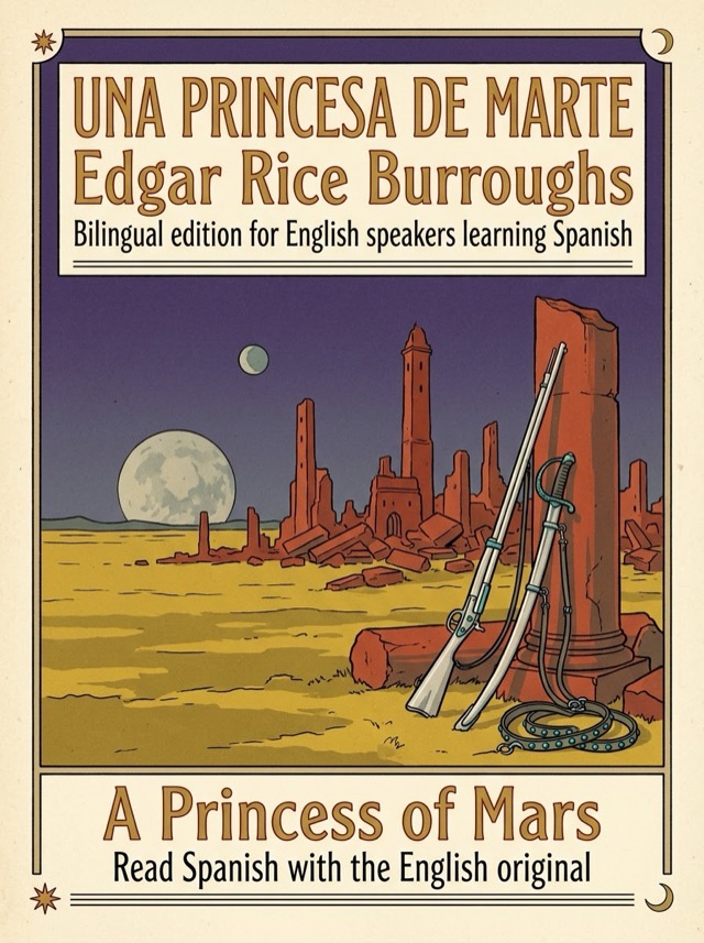 Cover of A Princess of Mars, Learn Spanish · English alongside