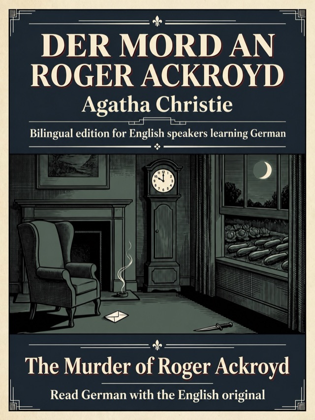 Covers of The Murder of Roger Ackroyd: Learn German · English alongside; Learn French · English alongside; Learn Spanish · English alongside