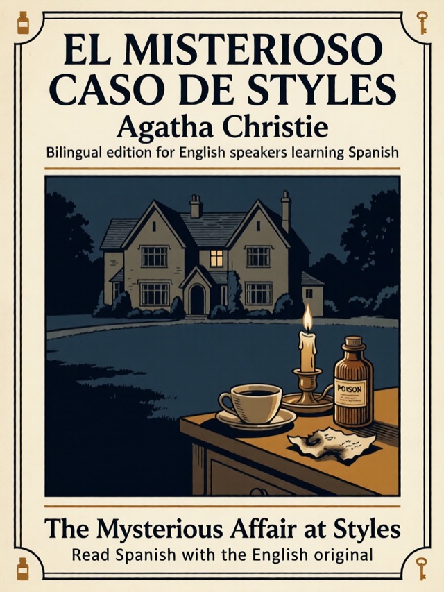 Cover of The Mysterious Affair at Styles, Learn Spanish · English alongside