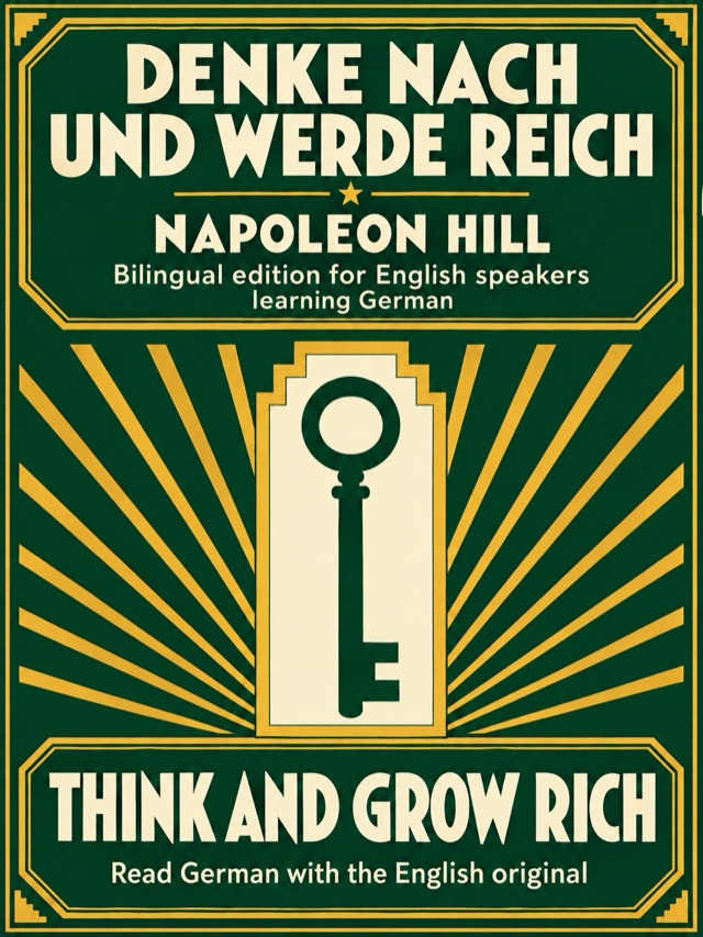 Covers of Think and Grow Rich: Learn German · English alongside; Learn Spanish · English alongside; Learn Finnish · English alongside