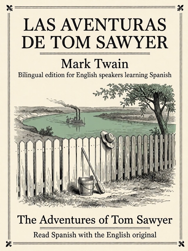 Cover of The Adventures of Tom Sawyer, Learn Spanish · English alongside