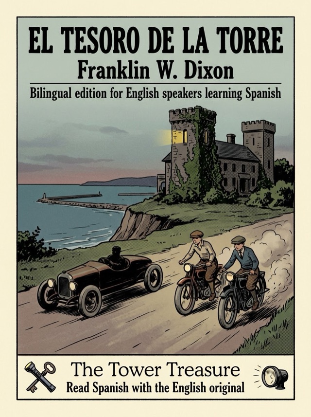 Cover of The Tower Treasure, Learn Spanish · English alongside