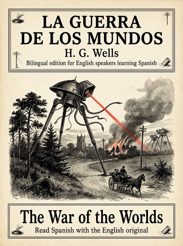 Cover of The War of the Worlds, Learn Spanish · English alongside