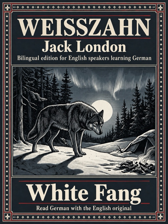 Covers of White Fang: Learn German · English alongside; Learn French · English alongside; Learn Spanish · English alongside