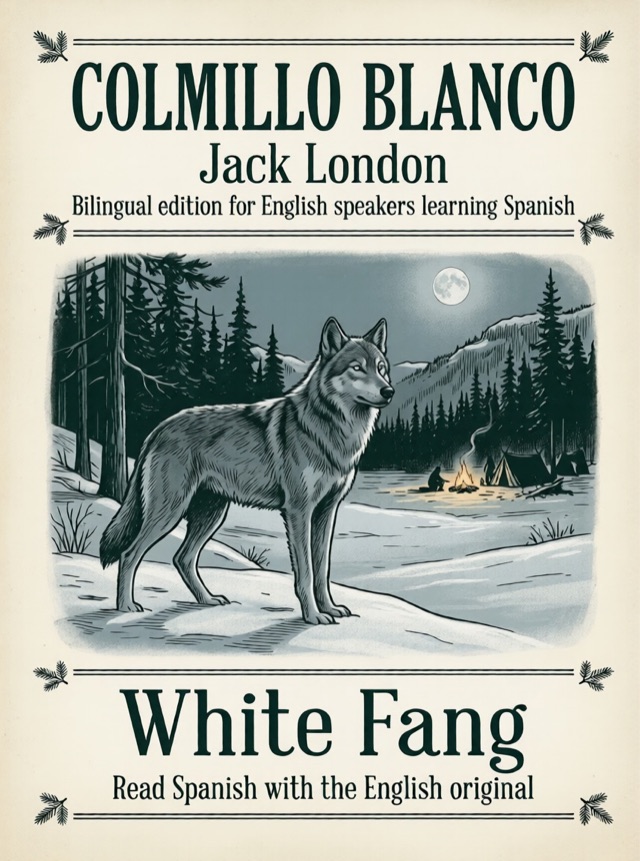 Cover of White Fang, Learn Spanish · English alongside